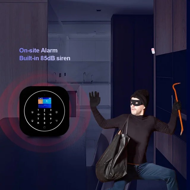KERUI G12 Wireless Home Alarms System Wireless WiFi Home Security System with Door and Motion Sensor Smart Life App Control 4