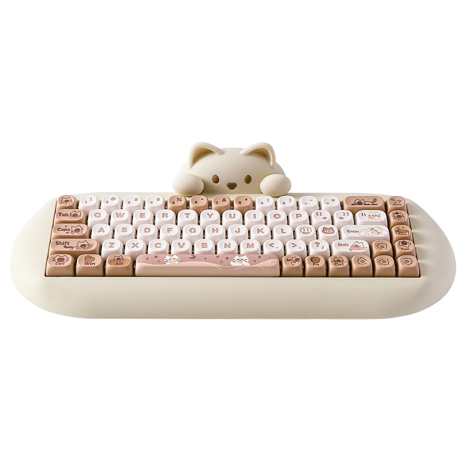 Yunzii-かわいい猫シリコン人間工学に基づいたワイヤレスキーボード 