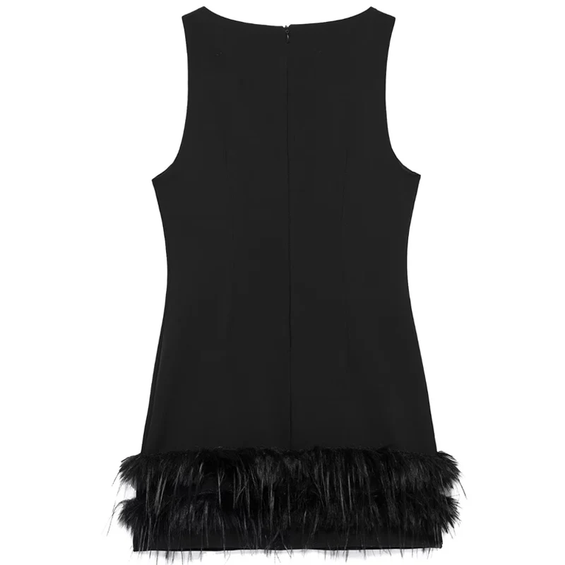 HXAO Black Feather Dress Womens Dresses Autumn 2025 Elegant Party Dresses Mini Elastic Sleeveless Sundress Chic Evening Vestidos Sc7c7b48236d140029945e2c5b160ed1fW