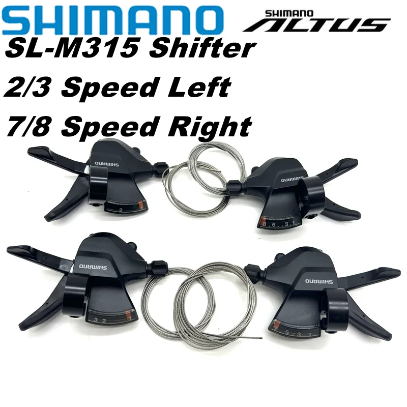 Shimano Altus SL-M315 Bike Shifter Lever Left 2S 3S Right 7S 8S Shifter Trigger Rapid Fire Plus Shifter Cable M315 M310