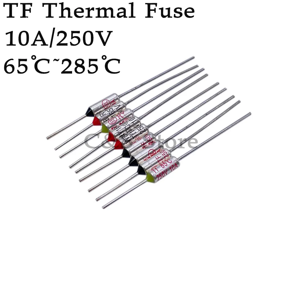 10pcs TF Thermal Fuse RY 10A 250V Temperature 65C 85C 100C 105C 110C ...