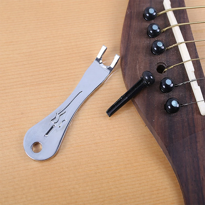 Metal Guitar String Puller Wooden Folk Pry Up String Tapered Nails Guitar Changing Tool Replacement Parts 1PC guitar bridge pin puller,guitar string changing tool,guitar accessories,guitar repair tool