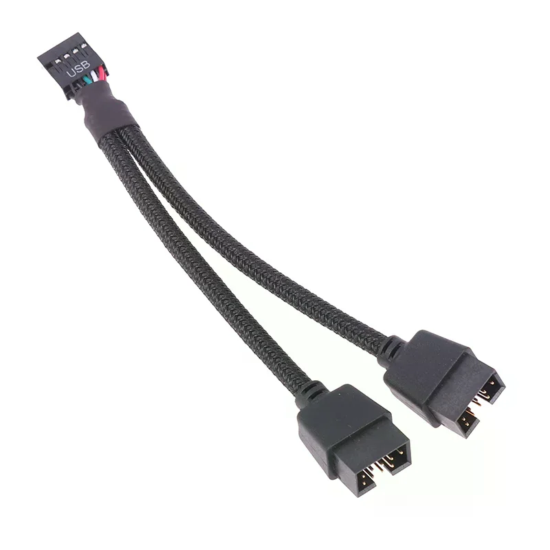 1개 컴퓨터 메인보드 USB 연장 케이블 9핀 1 암 2 수 Y 스플리터 오디오 HD 연장 케이블 PC DIY용 15cm