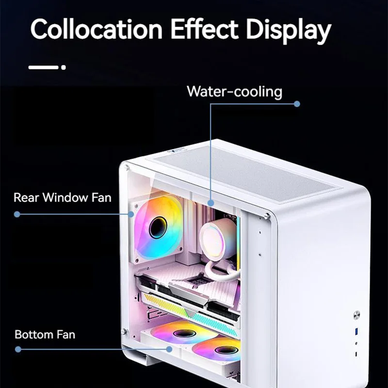 Jonsbo Sl-silent pc Case Fan Cpu Water Cooling 4pin Pwm Espelho Loop Espaço Ilimitado Argb 12cm 360 mm 120 mm - Imagem 6