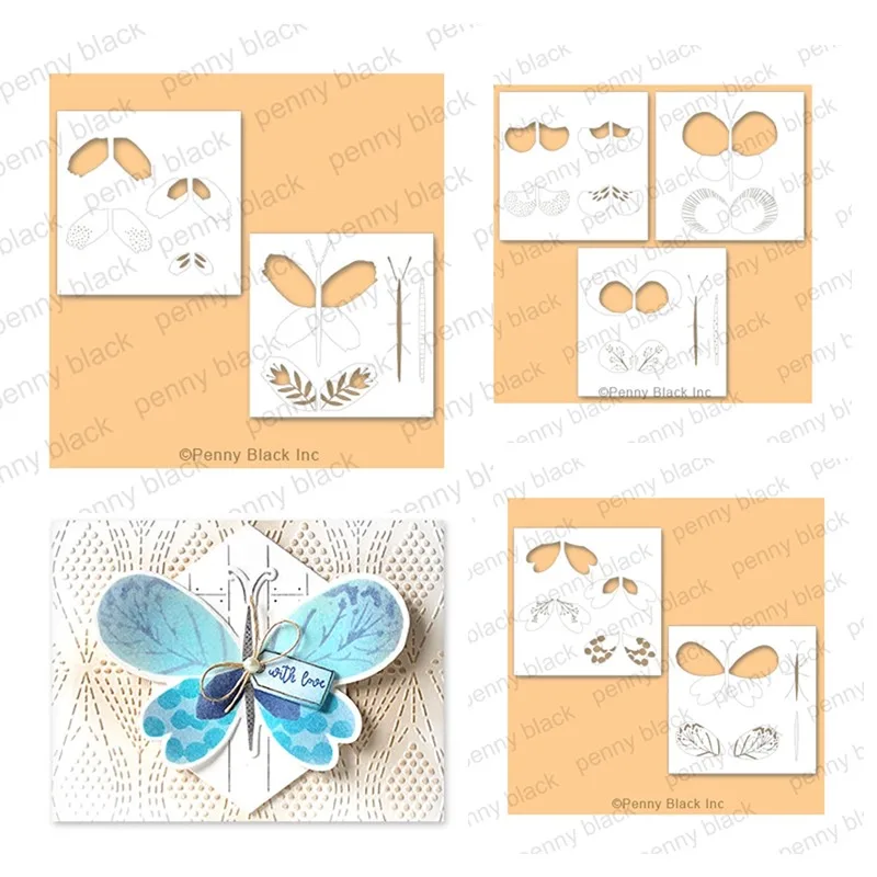 

Aerial Floral Wings Black Flutter Butterfly Stencil Metal Cutting Dies Stamp Diy Scrapbooking Paper Handmade Album Greeting Card