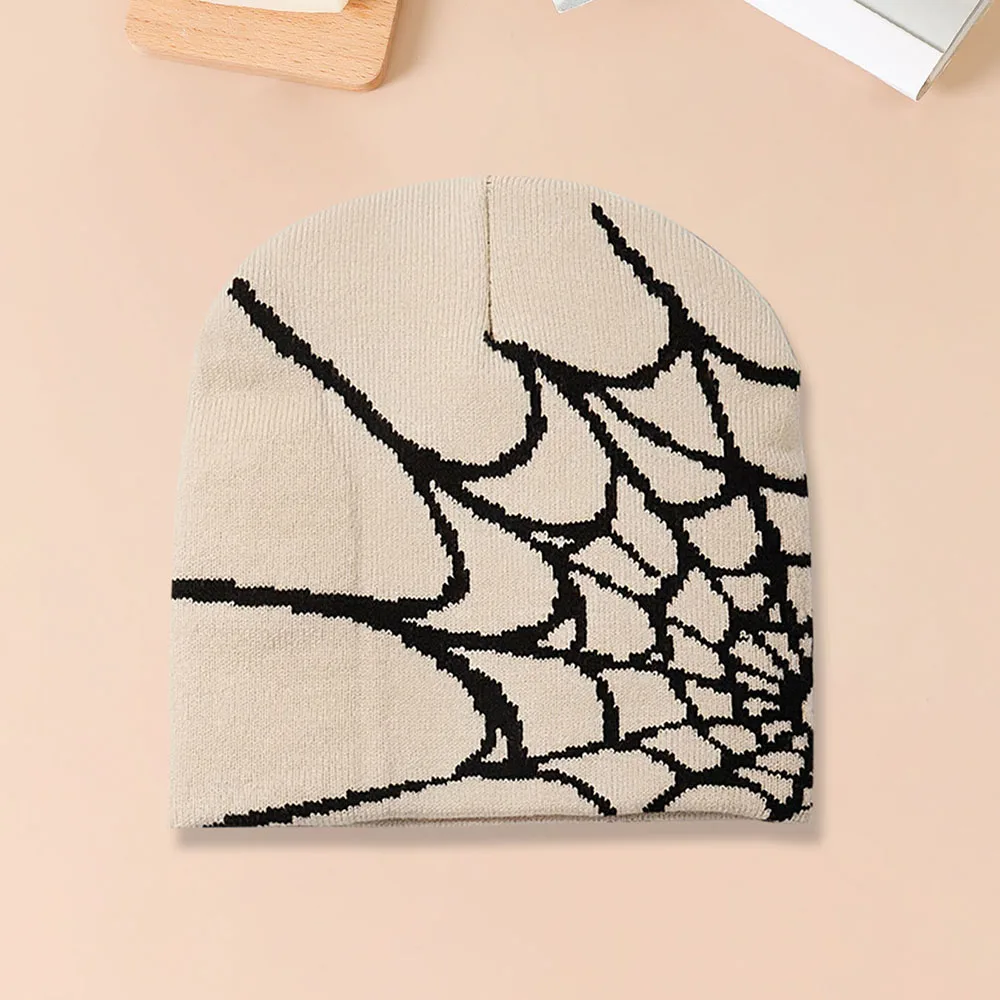 1pc Spiderweb Pattern Knitted Beanie Hat For Men Multi Colored Fashionable Warm Hat Suitable For Autumn And Winter Knitted Hat Knitted Cap Knitted Beanie Embroidered Beanies Skullies Beanies Cotton Beanie Fashion Beanies