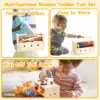 Kids Tool Set Wooden Educational STEM Construction Montessori Toys Role Play Interactive Games for Kid Portable Storage Tool Box 4