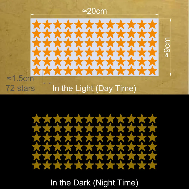 Vibrant Glowing Star Stickers for Kids' Rooms - Ceiling & Wall Decor