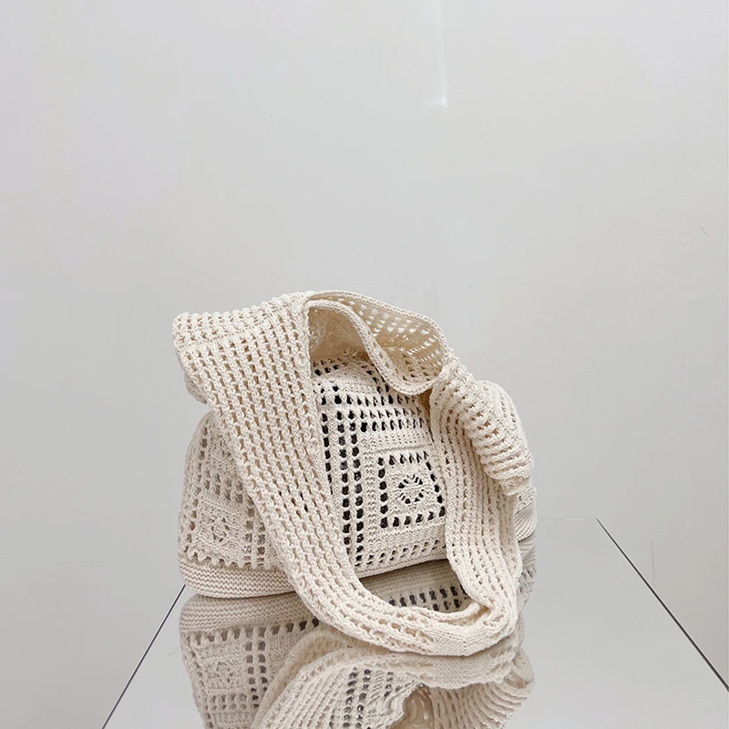 Large Capacity Crochet Bag Woven Hollow Knitting Handbags Fashion Shoulder Bags Women Summer Beach Shopping Tote