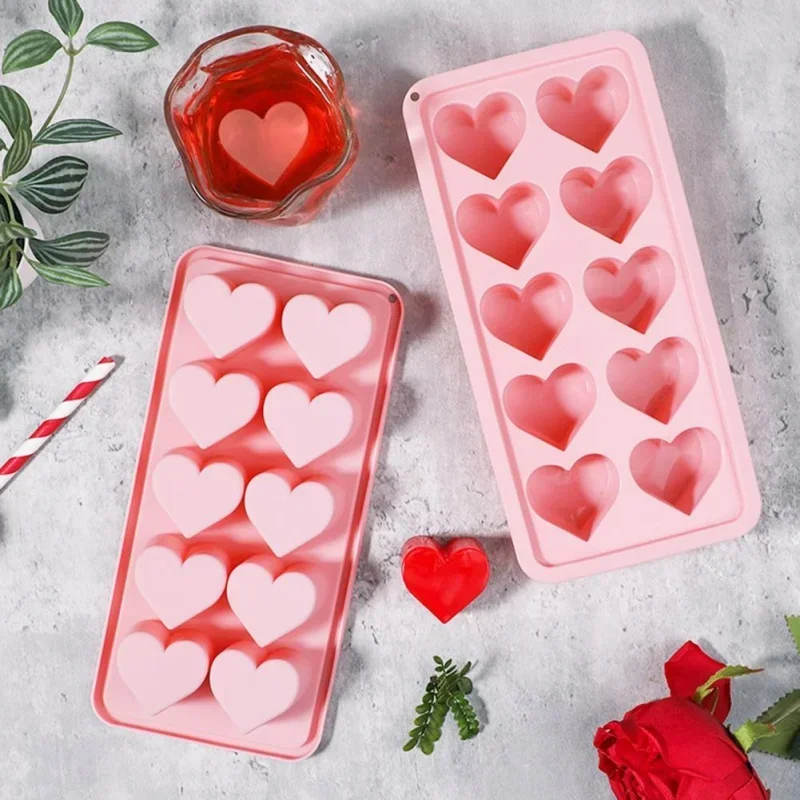 Silicone Heart Shaped Ice Block Mold for Popsicle and Ice Cream