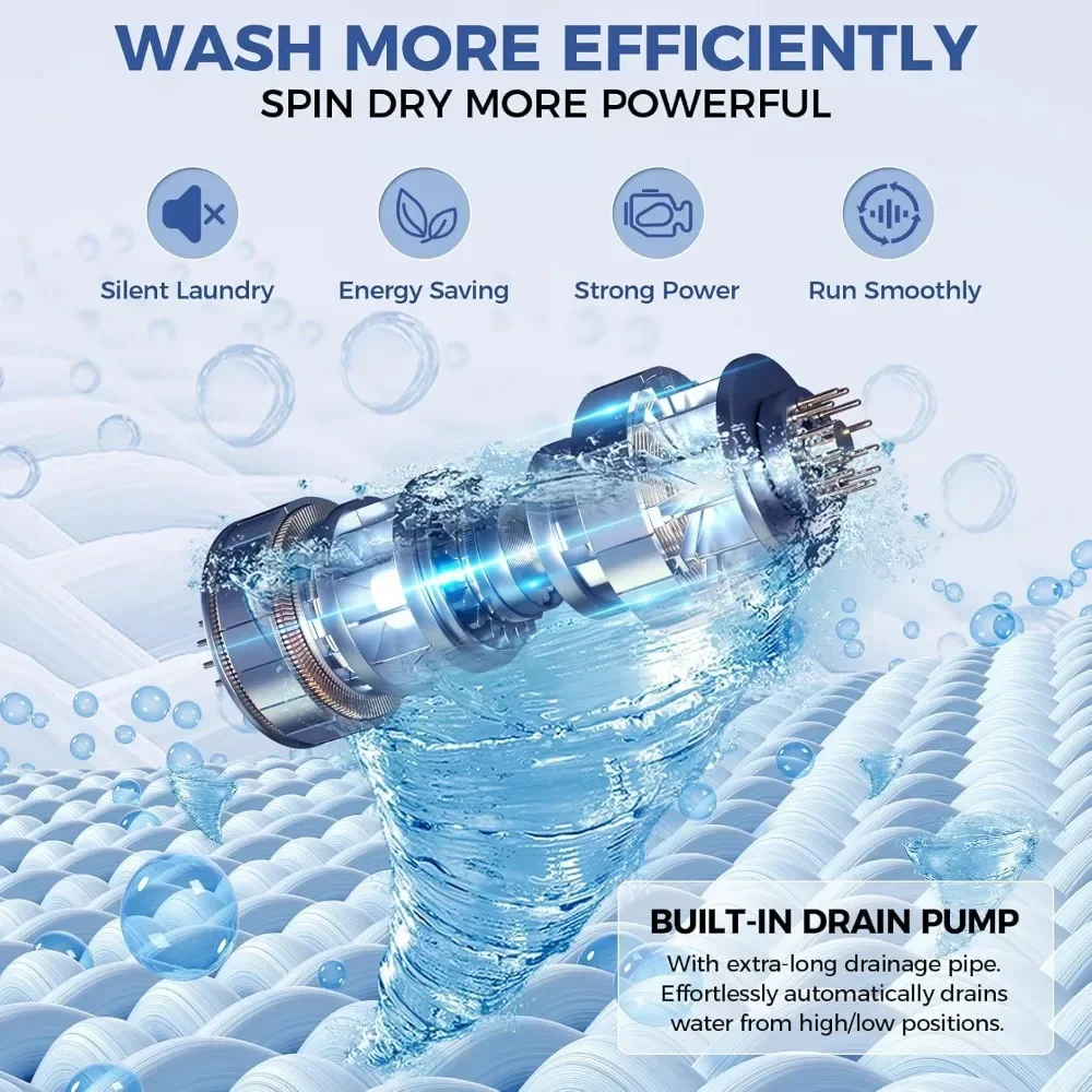 Washing Machine, 17.8Lbs Capacity Variety of Washing, Procedures & Energy Saving & Auto Unbalance Detection, Washing Machine