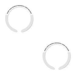 Universal Magnetic Plate Ring for Wireless Charging and Car Holder Support (White 2PCS Shape C)