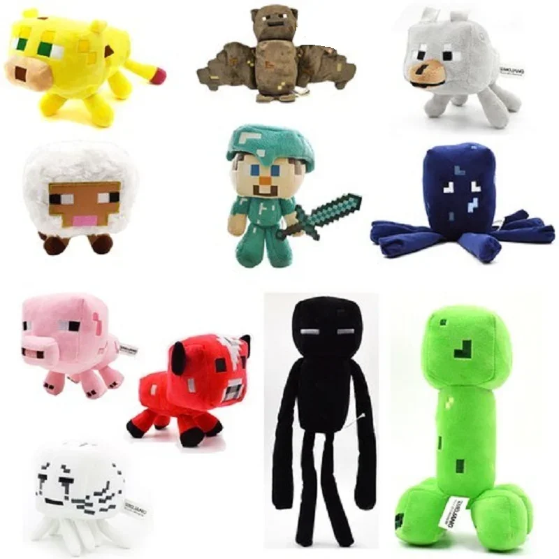 Creepers Cute Stuffed Plush Toys Doll Minecrafte Zombie Bat Squid
