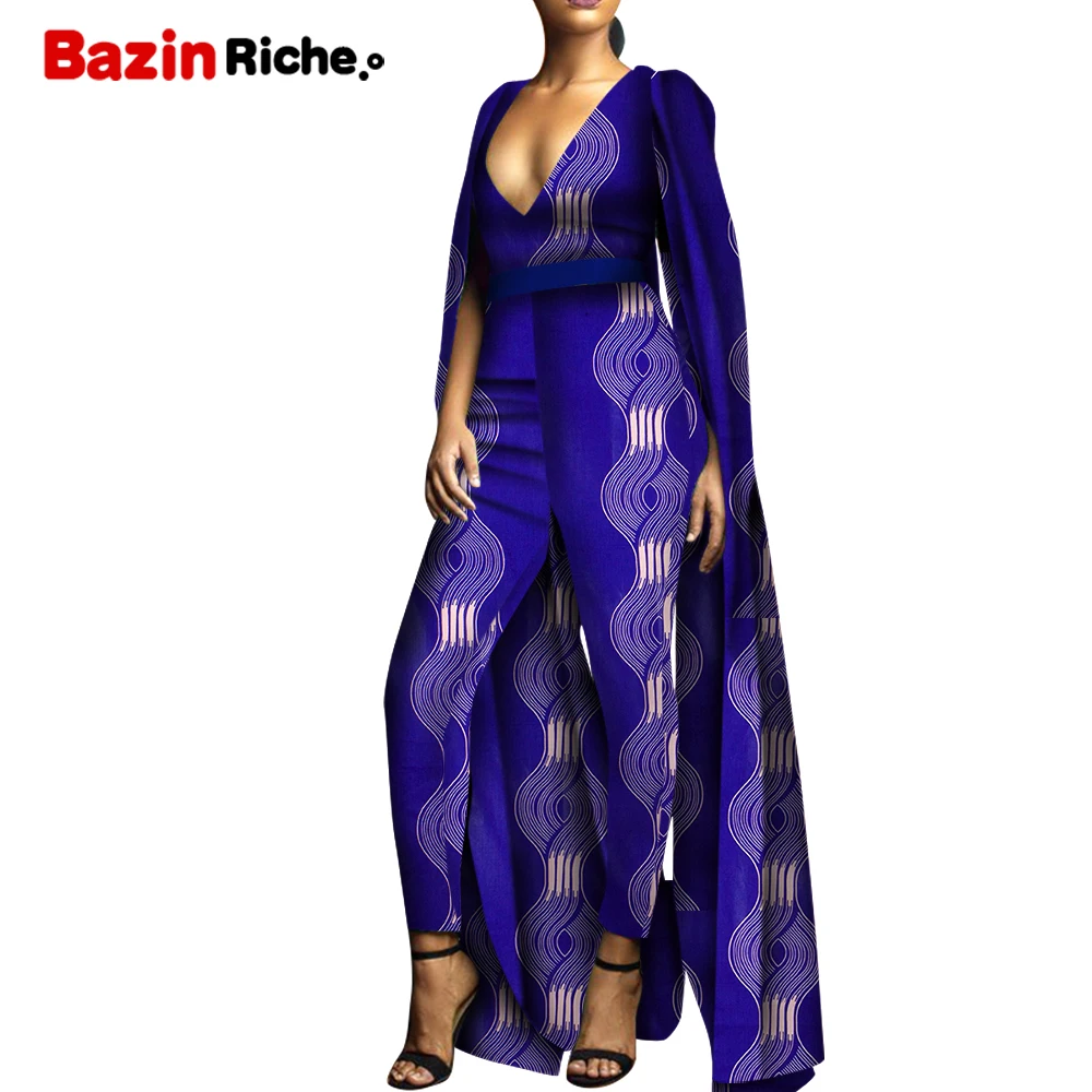 

African Dresses for Women Fashion Autumn Print Jumpsuit Ankara Dashiki Romper Ethnic African Clothes WY5275