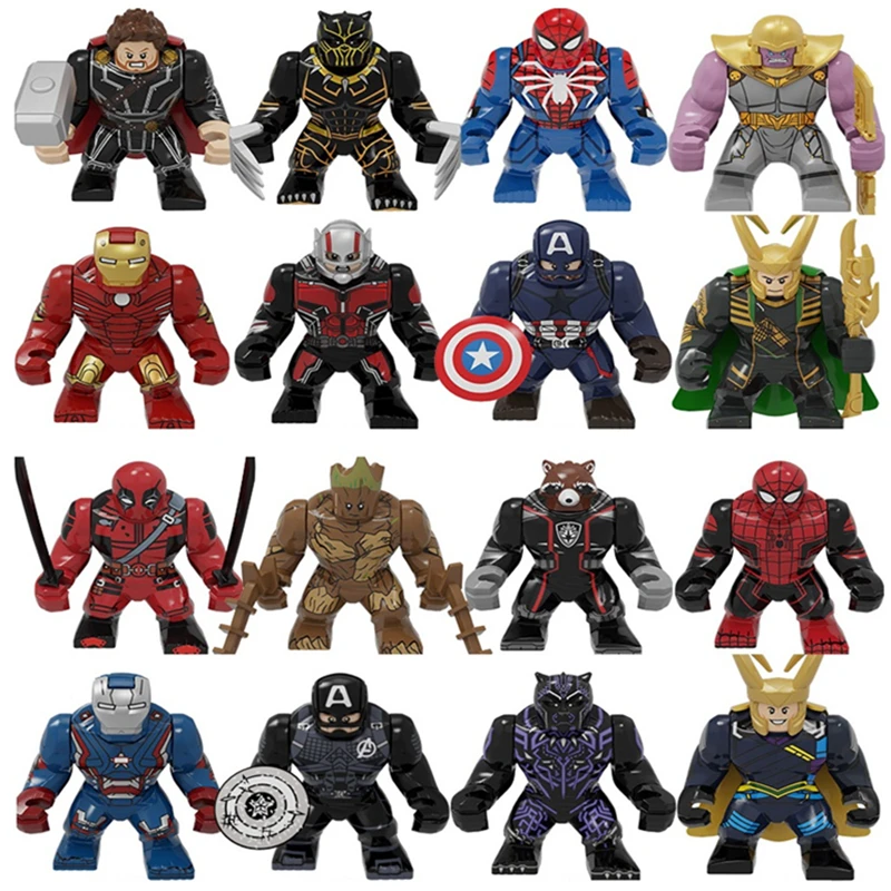 

Marvel Action Figure Mini Block Adult Super Hero Series Iron Man Spider Man Assembled Block Children's Puzzle Toy Gift