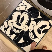 Mickey Mouse Disney Cushion Anime Bathroom Non-slip Mat Kawaii Faux Cashmere Absorbent Carpets Living Room Bathroom Mat Carpet 2