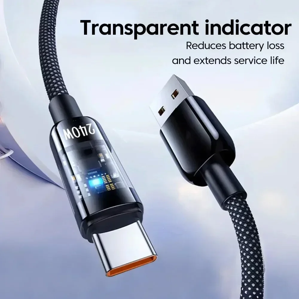 10A USB to Type C Data Cable 240W Super Fast Charging QC3.0 Fast Charger Cable LED Phone Charger Cord For Samsung Xiaomi Huawei 2 10A USB to Type C Data Cable 240W Super Fast Charging QC3.0 Fast Charger Cable LED Phone Charger Cord For Samsung Xiaomi Huawei – Bild 2
