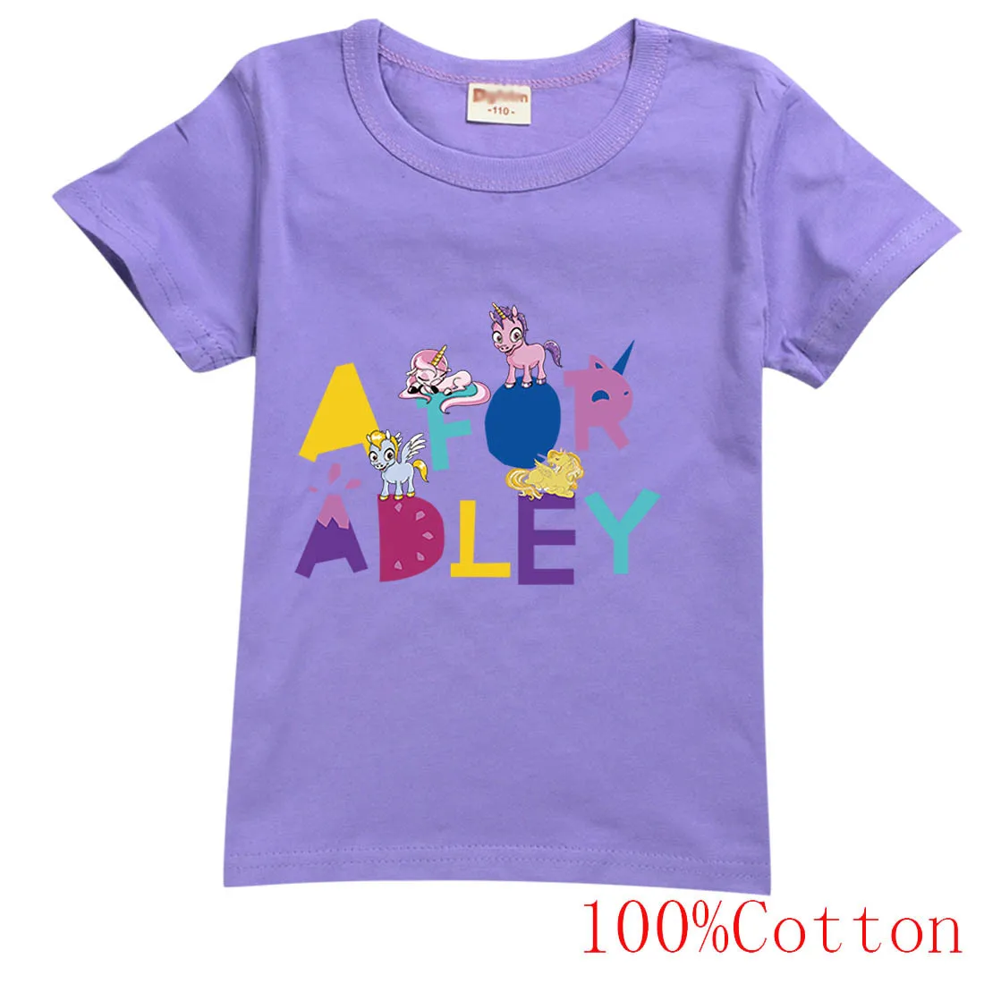 2-16Y 2024 Summer Fashion A FOR ADLEY Costume Kids Short Sleeve Tops Teenagers Boys Cotton T-shirt Baby Girls Cute Jeresy TShirt