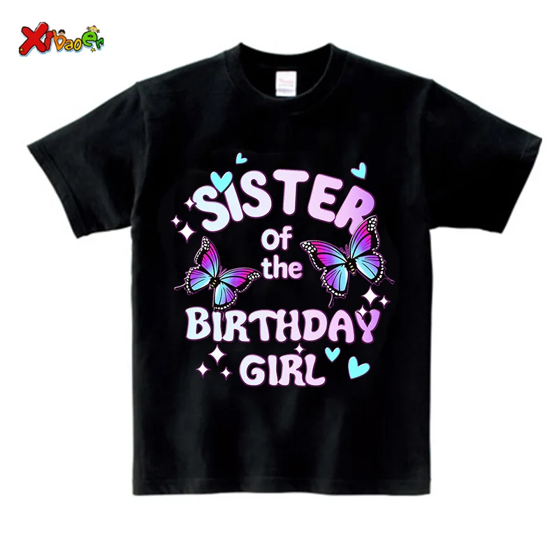 Girls Butterfly Birthday Family Matching Outfits Party Custom Name Toddler Shirt 6 Years Old Girl Outfit Familia Outfit T Shirts 4