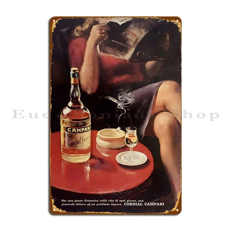 Vinatge Cordial Campari Metal Sign Design Crea Cucina Home Iron Tin Sign Poster
