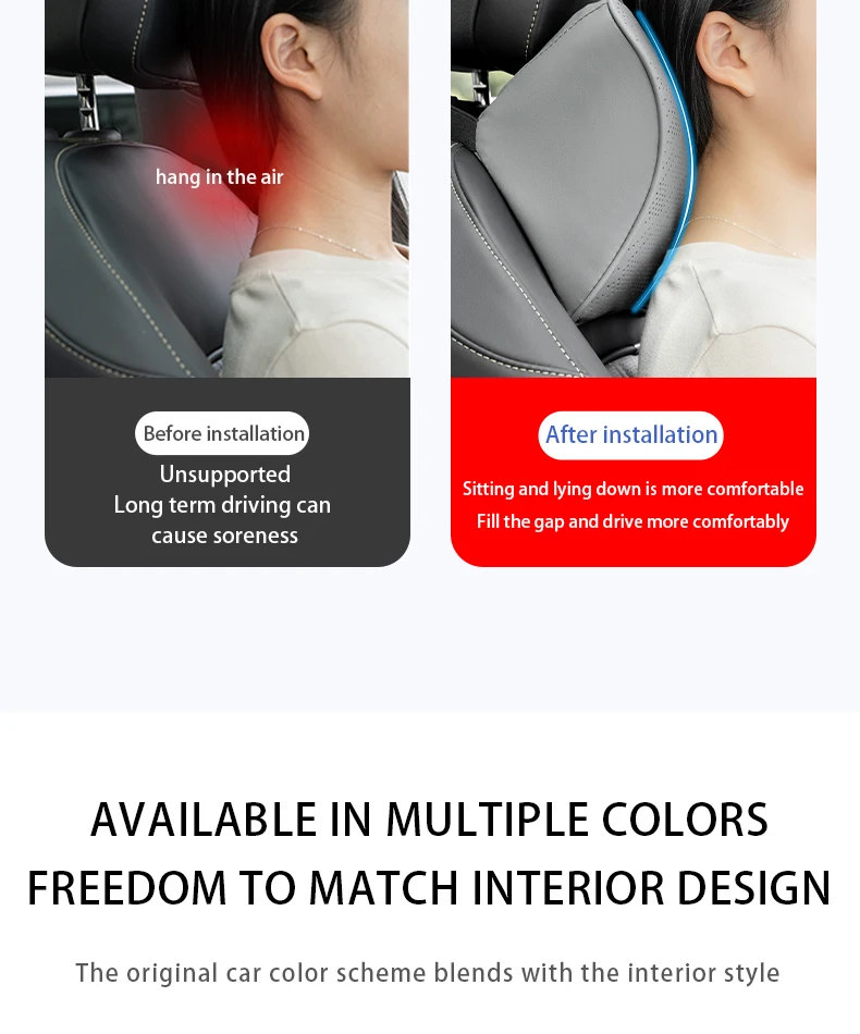 For ZEEKR 7X Leather neck pillow lumbar support Headrest cushion Fatigue relief