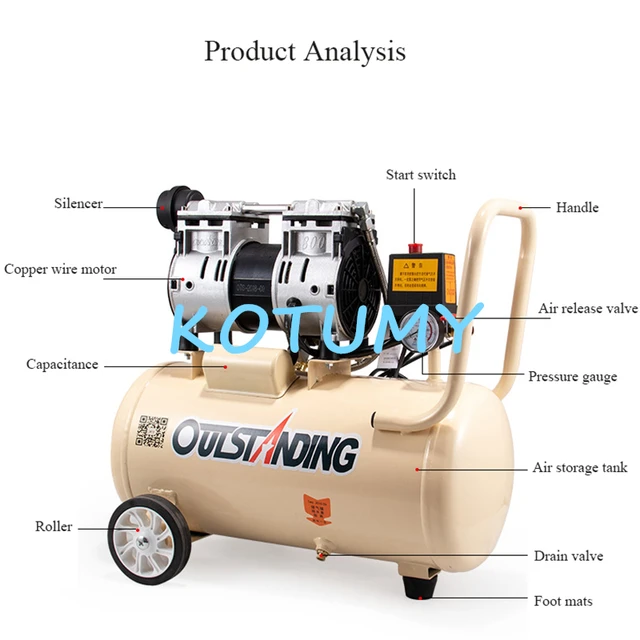 KOTUMY 220V 8L Industrial Air Compressor