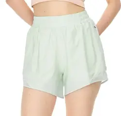 Women's Hot Sporty Shorts With Running Shorts Fake Two Pieces Pants 4”