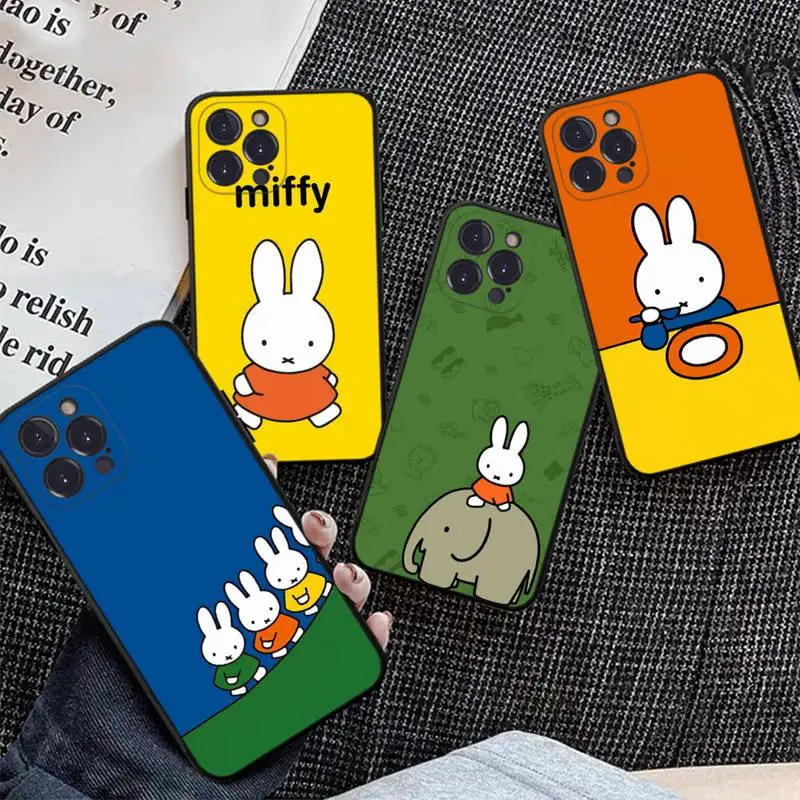 MINISO M Miffy Cartoon Cute Rabbit Phone Case Silicone Soft for iphone