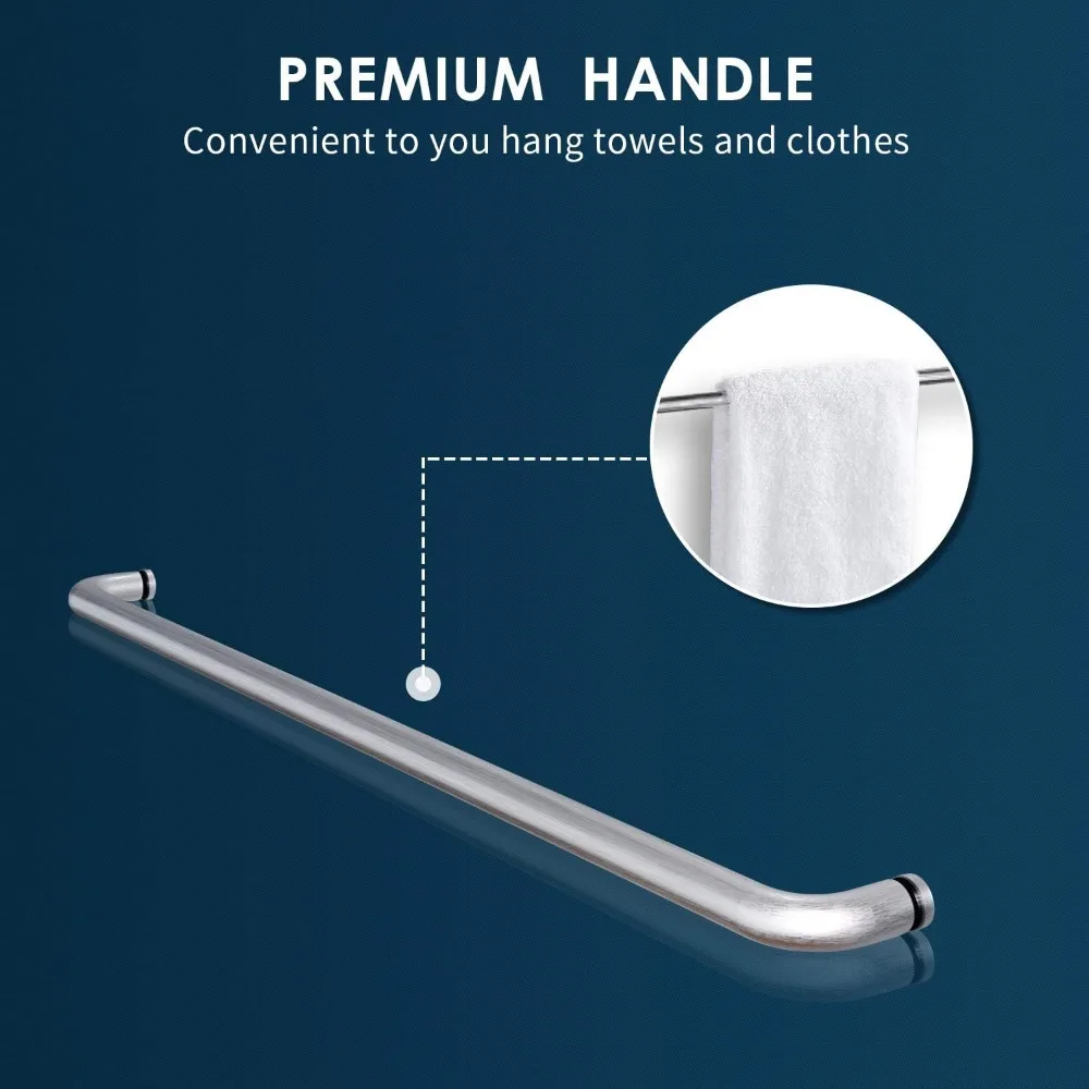 Glass Sliding Shower Door 48" W X 72" H Semi-Frameless Sliding Shower Door 1/4" Clear Glass Shower Doors 4