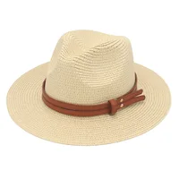 Summer Straw Sun Hat Panama Hats Grass Knitted Gift Hat Breathable Leisure Jazz Hat European American Style Straw Hat Beach Caps - Image 3