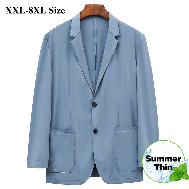 

Large Size 5XL 6XL 7XL Spring Summer Men's Thin Casual Suit Classic Business Fashion Loose Solid Color Blazers Male