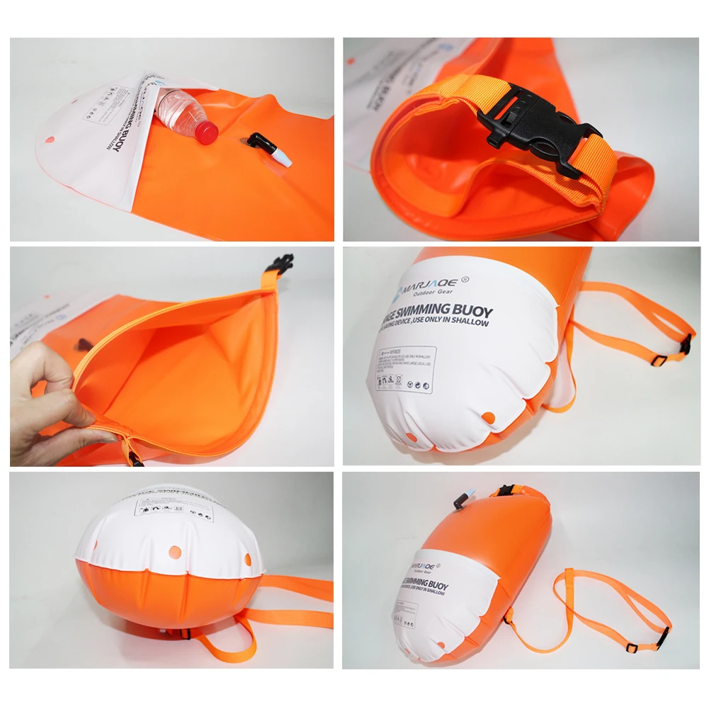 20L Water Sports Float Signal Tow Bag Portable Inflatable Open Swimming Buoy Clothing Wallet Storage Outdoor Swimming Equipment