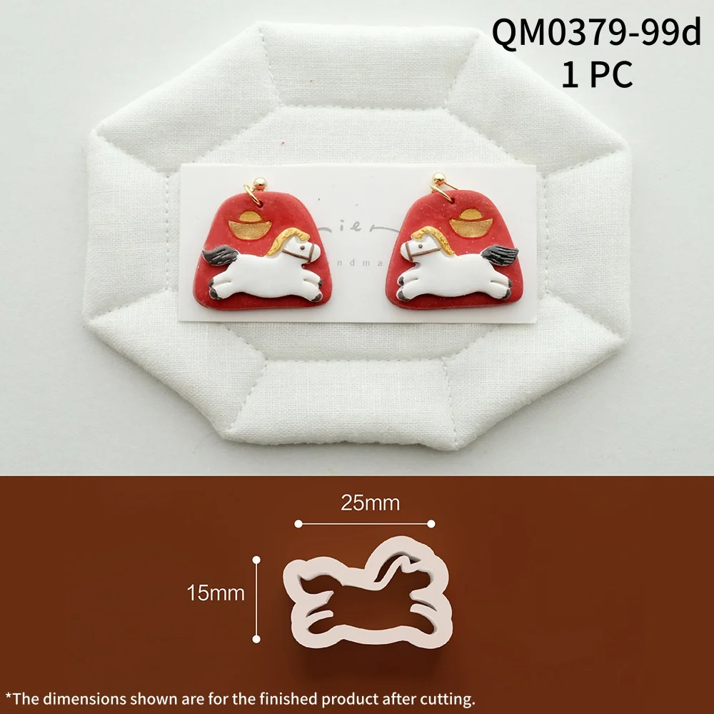 Chinesischer Art-Deco-Stil Polymer Clay Ausstechformen – Elemente des Jahres des Pferdes Tonformen für DIY Anhänger, Ohrringe und Schmuckwerkzeuge – Detail 9