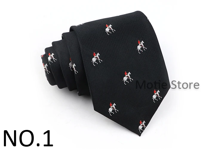 Heißer Verkauf Reiten Muster Krawatten Braun Polyester Krawatten Für Männer Hochzeit Business Party Tragen Hemd Anzug Zubehör Geschenke – Detail 2