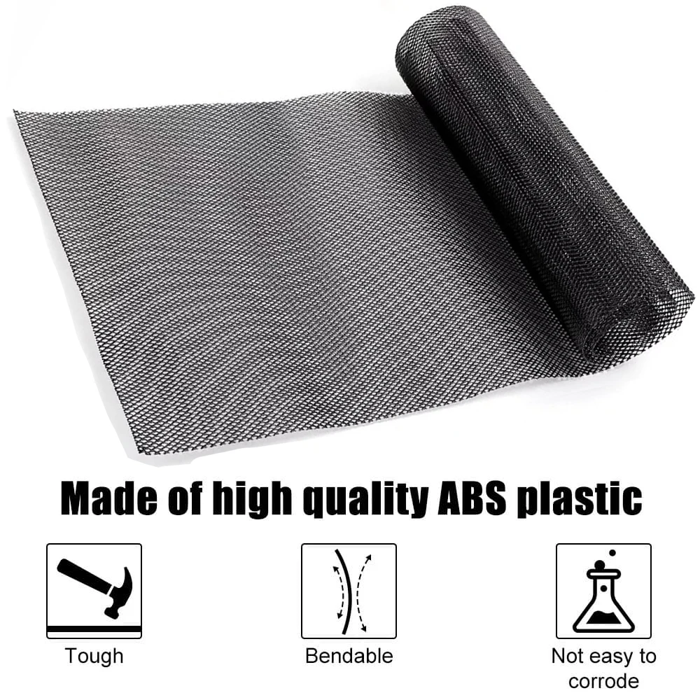 1pc 120X40cm Grill Honeycomb Hexagon Mesh Grille ABS Plastic Spoiler Bumper Vents Black Universal Hood Vent Racing Grills