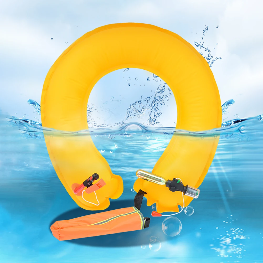 Adult Automatic Inflatable Fishing Life Jacket Belt Large Buoyancy Adult Portable Car Emergency Life Buoy Bag w/Reflective Strip