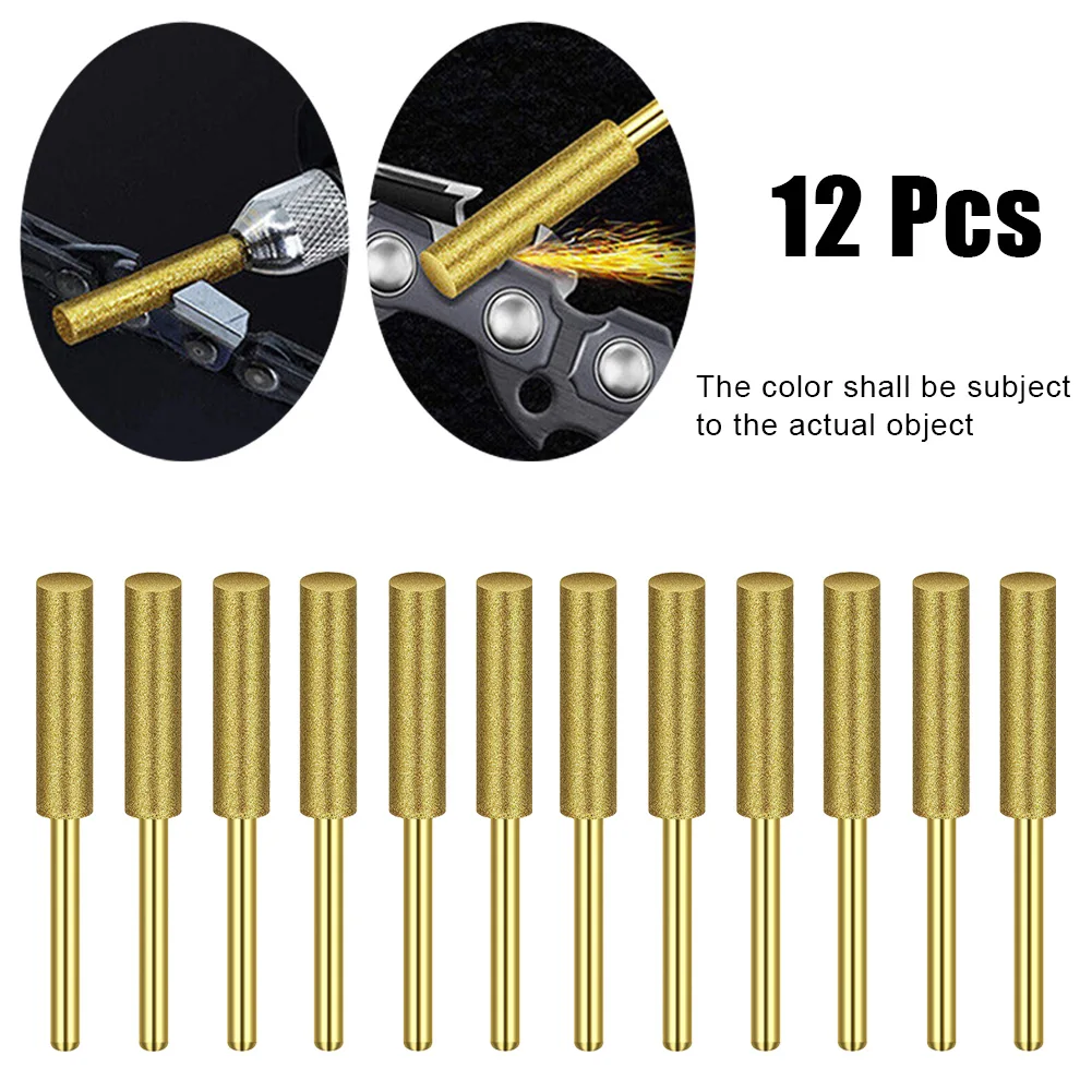 

12PCS Diamond Chainsaw Sharpener Polishing Tools Grinding Tools Deburring Tools Replacement Accessories 4.0mm/4.8mm/5.5mm