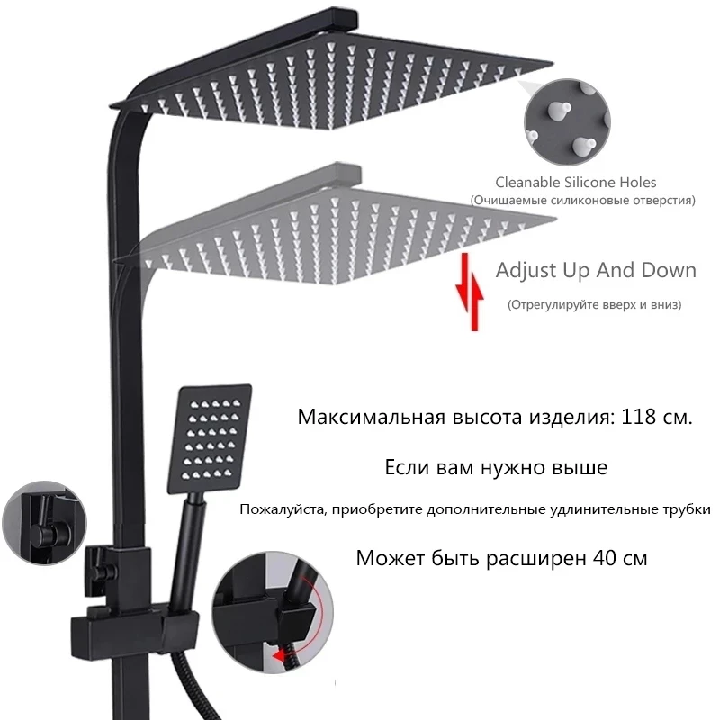Description Picture 5 of itemOXG Brass Shower Faucet Thermostatic Bathroom Shower Mixer Crane Bath Faucet With Bidet Faucet,Rain Shower Column Thermostatic