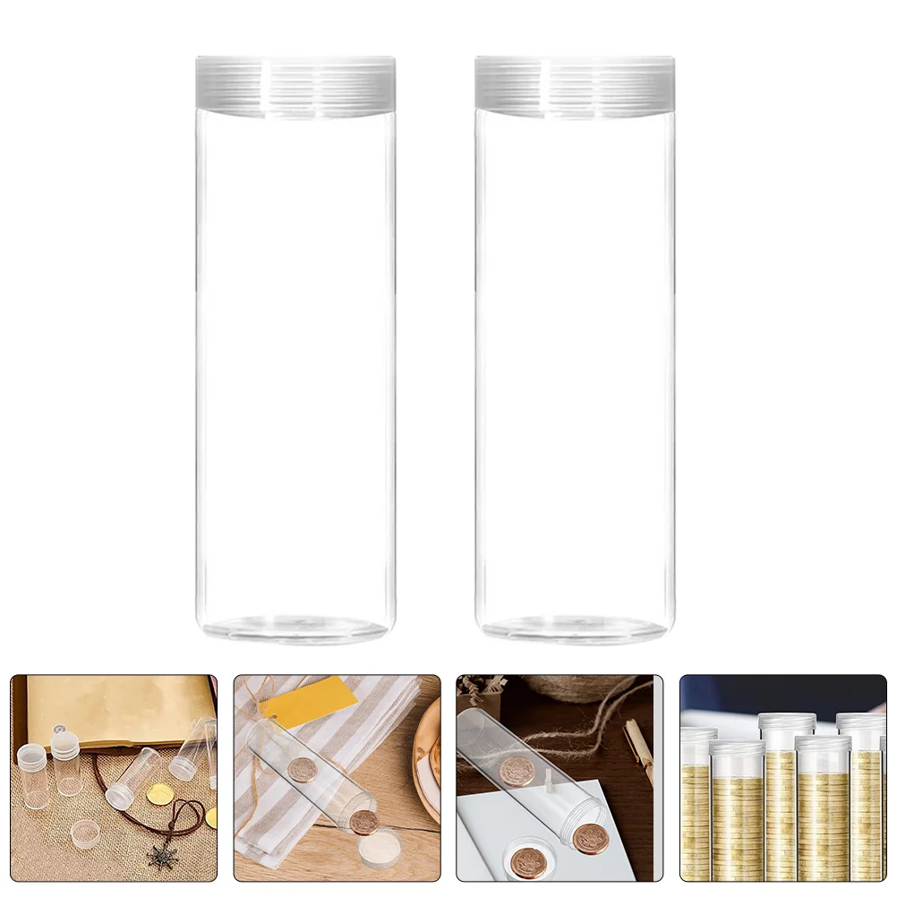 6 Pcs Coin Storage Tube Tubes Collection Holder Capsules Counter Container Organizer 4