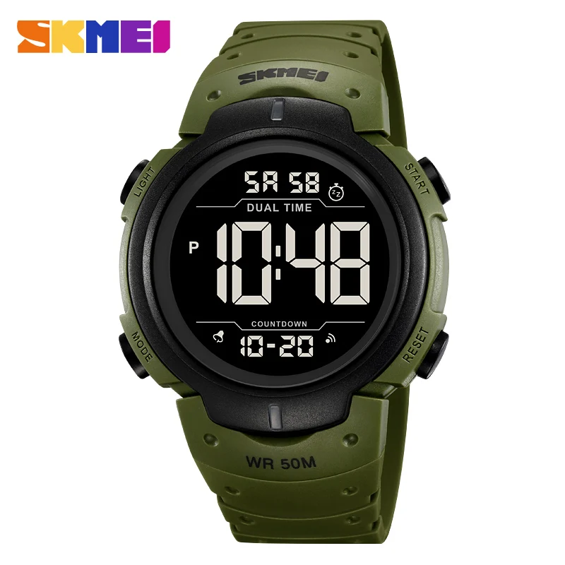 SKMEI 2304 Sport Calendar Big Dial Mens Wristwatches Military Waterproof Digital Watch for Men Countdown Clock 1560 Reloj Hombre