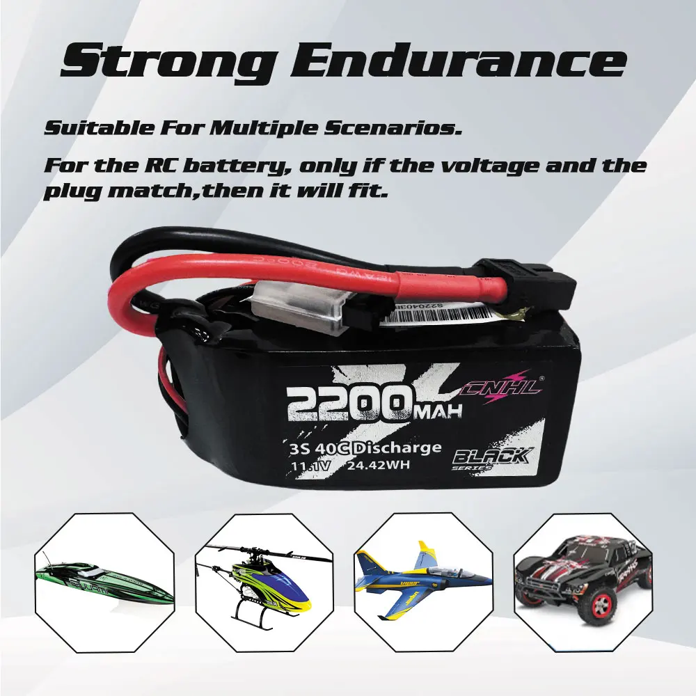 Bateria Lipo 11.1v 2200mah 40c CNHL SHORTY BLACK