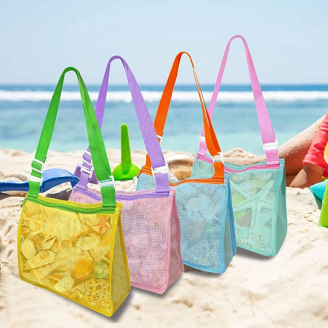 DAIKOYE Beach Toy Mesh Beach Bags - Kids Shell Collecting Bags Sand Toy  Totes with Adjustable Carryi…See more DAIKOYE Beach Toy Mesh Beach Bags -  Kids