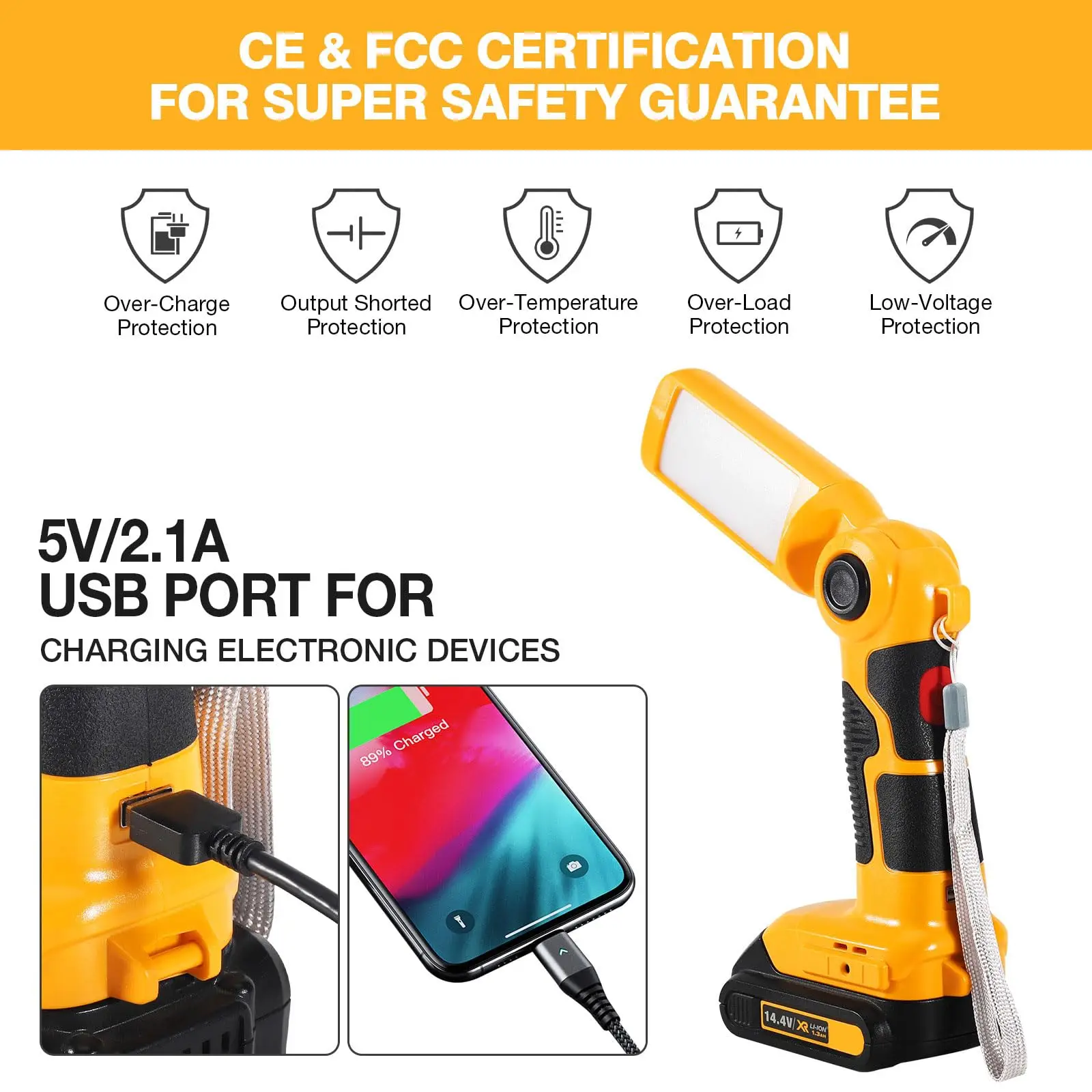 Led Work Light 1000LM Cordless Handheld Spotlight with USB for Dewalt 20V Lithium Ion Batteries Powered Desk Lamp desk lamp,camping light,portable flashlight,portable lanterns,camping lamp,portable spotlight,camping lantern,portable work lights,portable work light,portable torch