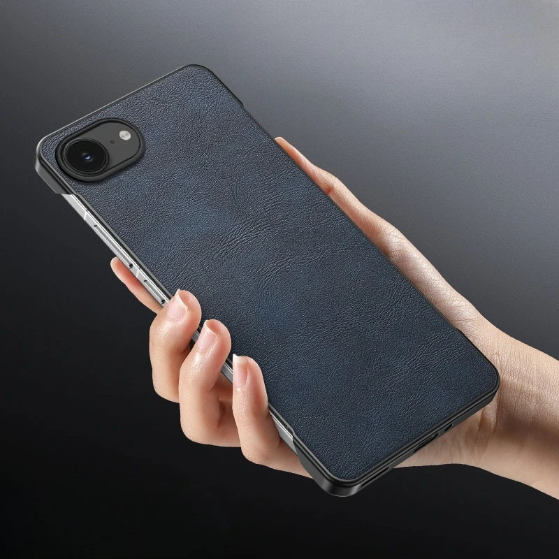 Ultra-Thin Frameless Leather Shockproof Phone Case - Hard Protective Back Cover & Bumper