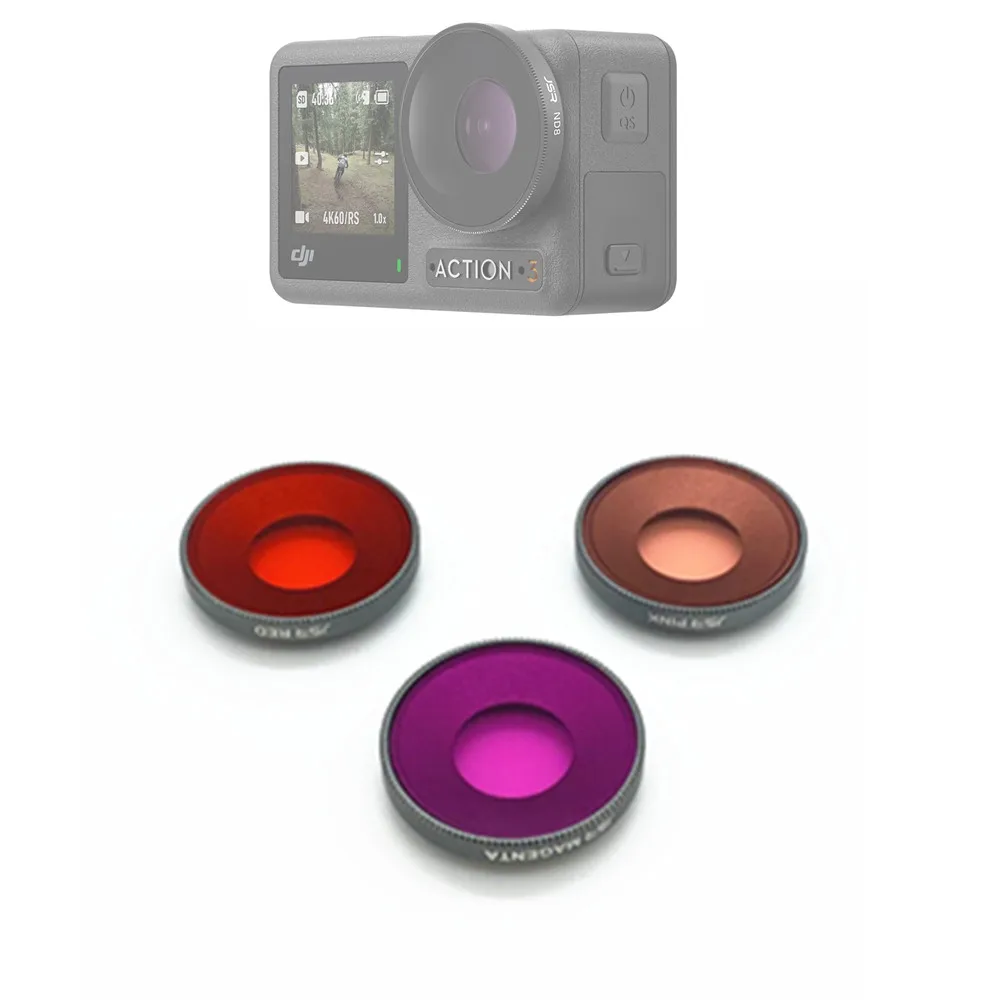 Snorkel Magenta Mergulho Filtro de Proteção Lente Substituição Capa para Dji Osmo Ação Drone Cardan Action3 Câmera Vermelho