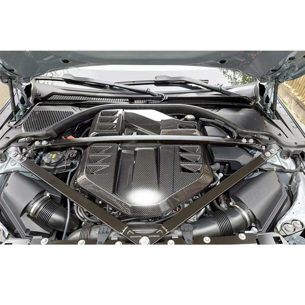BMW G8X M2 G87 M3 G80 G81 M4 G82 G83 2021+용 드라이 카본 파이버 교체 엔진 후드 커버 패널 가드 플레이트 프로텍터 트림