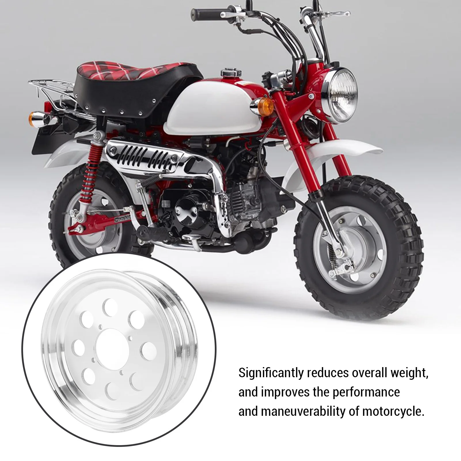 10 Inch Motorcycle Front Wheel Rim Fine Polishing Aluminium Alloy Wheel Hub for Monkey Z50 Z50R Z50J Bike Motorcycle Wheel Rim