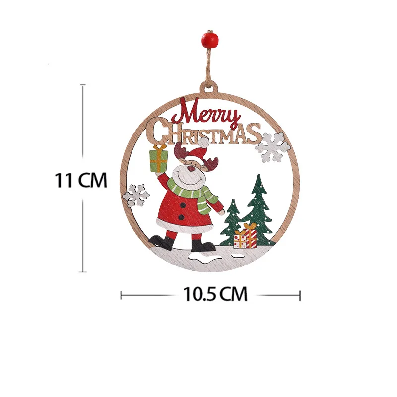 thumbnail image 1 of 1 colgante de madera para Navidad, diseño de Papá Noel, muñeco de nieve, alce, adorno para árbol de Navidad, decoración para el hogar, fiesta de Navidad, 1 of 5