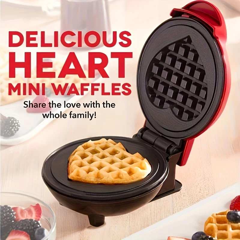 

1pc, Mini Waffle Maker Machine | Nonstick Waffle Iron For Kids Pancakes, Waffles, Paninis, Breakfast, Lunch, Snack, Cookware, Ki