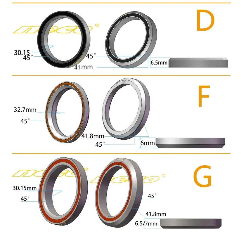 Neco Bearing Road Bike MTB Headset Bearing 38 39 41 41.8 43.8 44 46.8 46.9 47 48.9 49 50.8 51 51.8 52 mm for Giant bicycle ball bearing,bike headset bearings